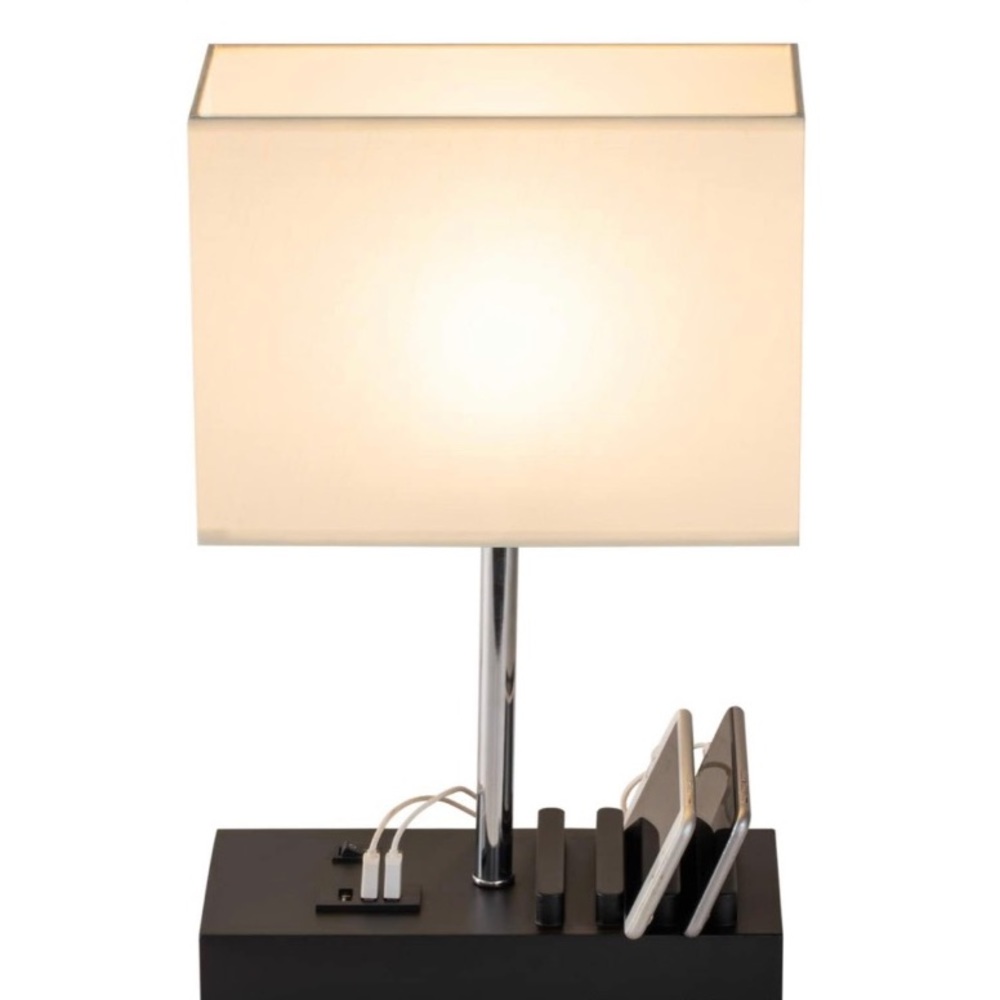 Tabletop Lamp with USB Ports & Phone/Tablet Slots